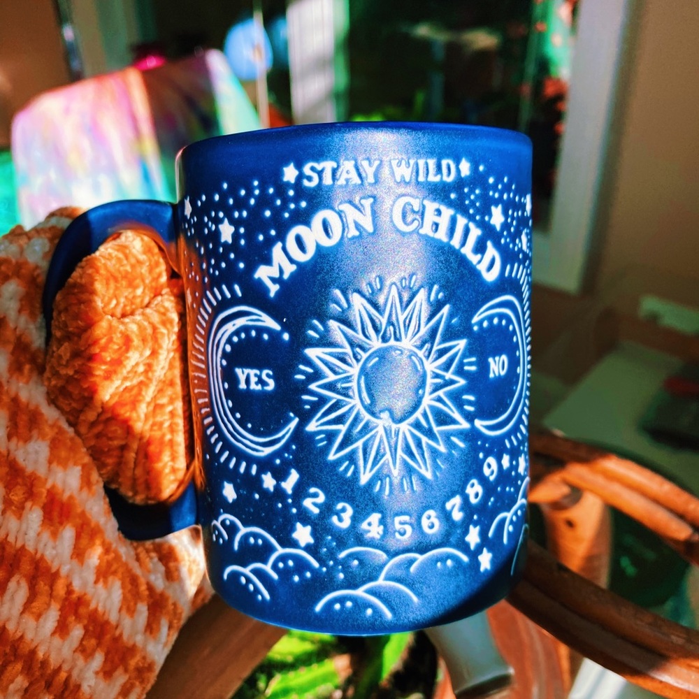 Matte Moon Child Indigo Blue Astrology Mug 🔮 - Picture 9 of 9